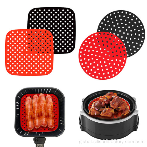 Food Grade Silicone Air Fryer Mat Silicone Baking Pad Square Round Nonstick Air Fryer Factory